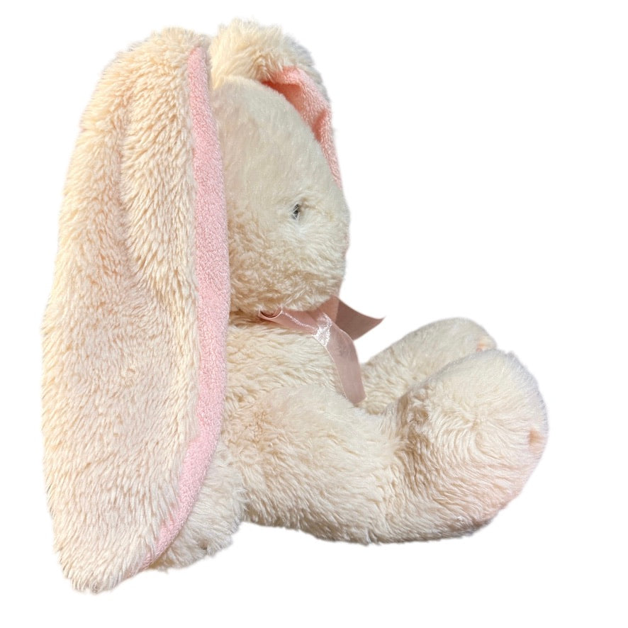 Hug Fun Lop Eared Bunny, Cream with Soft Pink Ears, Nose, Foot Pads with Pretty Gauzy Bow!