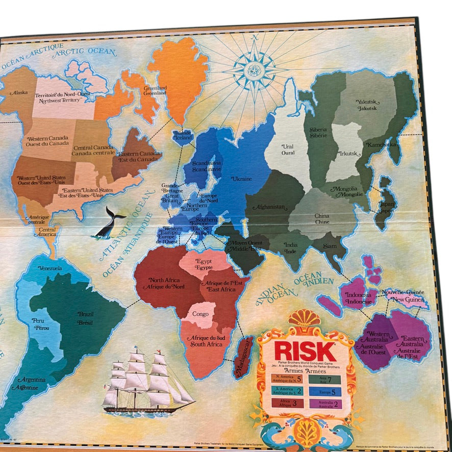 Risk- Parker Brother's World Conquest Game, Preowned, Complete & in Good Condition 1975