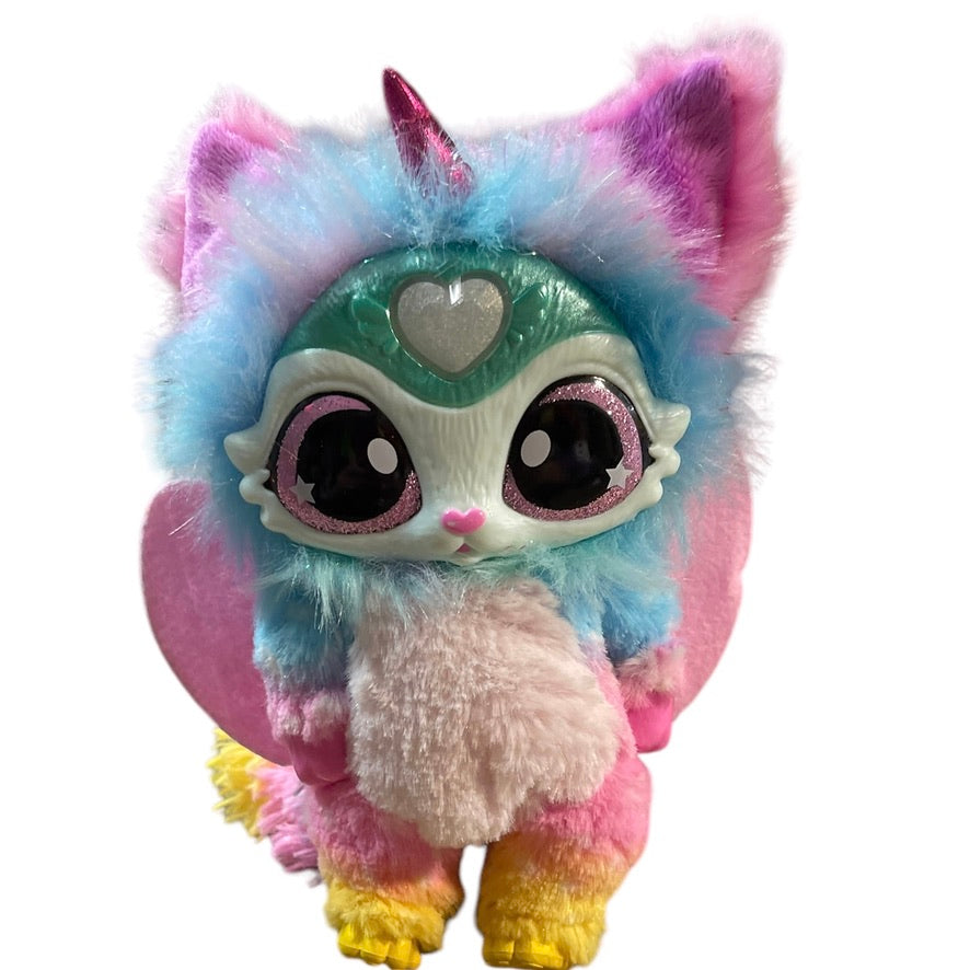 Magic Mixies Rainbow Fox Unicorn with Lights & Sound in Pastel Colours, Fluffy & Sparkly!