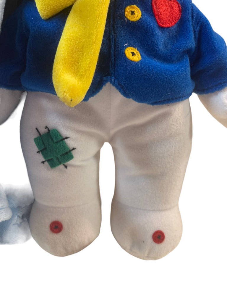 Christmas Weighted Scarecrow Snowman Plush Tag/Lovey Combo Felt Bird on Hat EUC