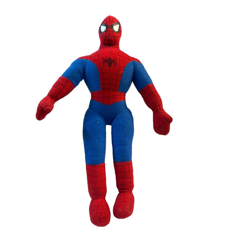 Marvel Spiderman 15" Stuffed Toy with Appliqued Eyes and Classic Spider on Chest GUC