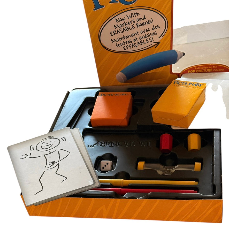 Mattel Pictionary Game with new Pop Culture Category in Good Preowned Condition
