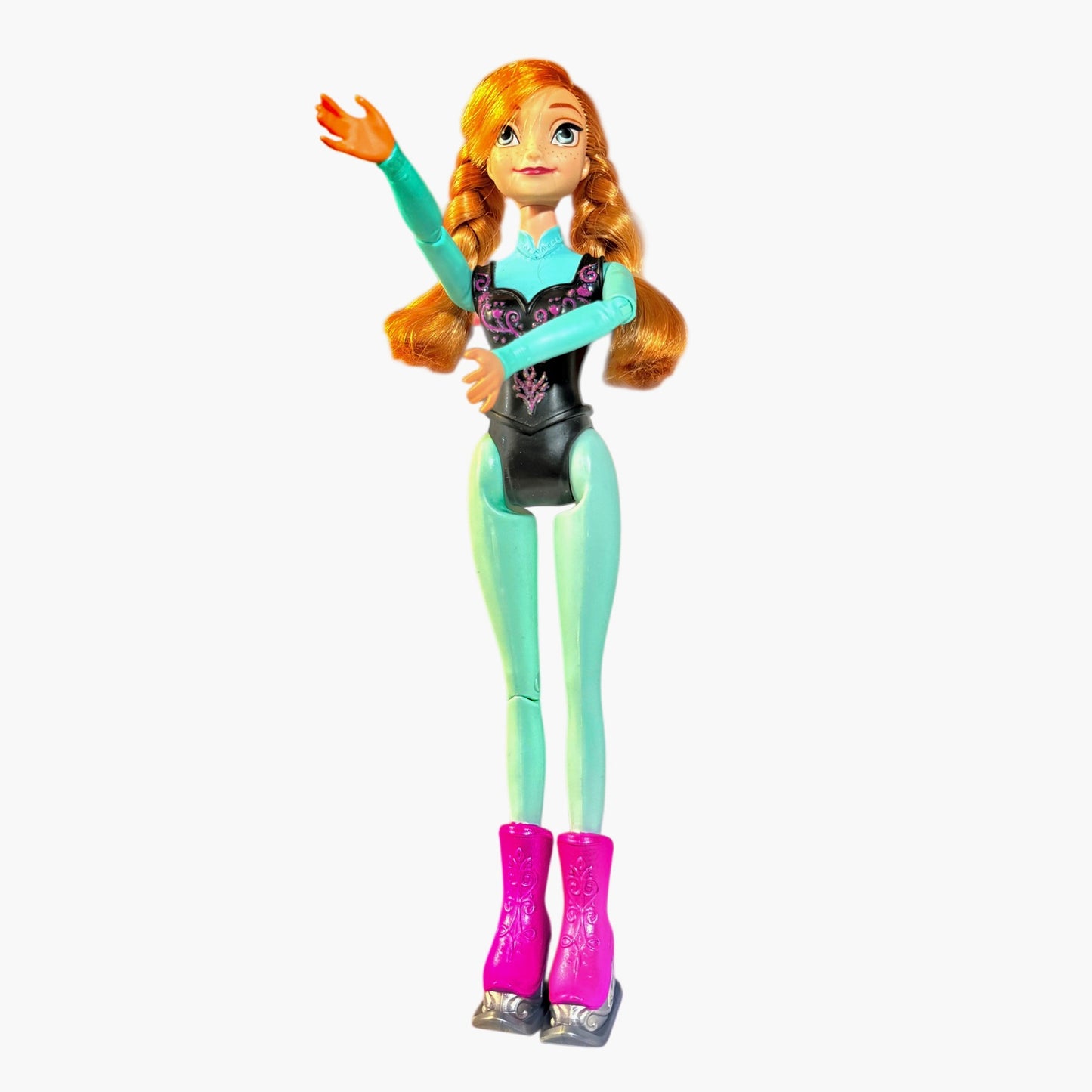 Princess Anna from Frozen 2, Fully Posable in Skating Costume with Skates, Preowned in GUC