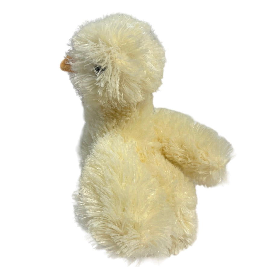 Telus Duckling Aurora Fluffy Yellow World Plush Bean Bottom 7" tall, Preowned and Adorable!