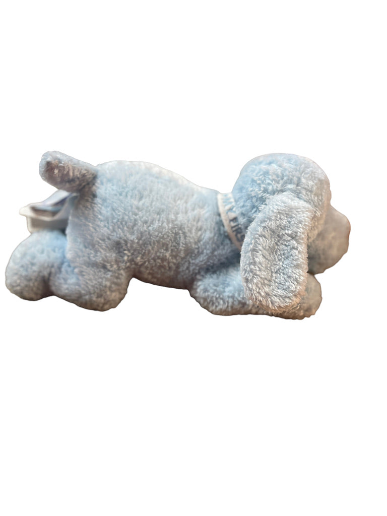 Baby Gund My First Puppy 5765 8" Laying Down Blue Dog with White Embroidered Collar Stuffed Toy