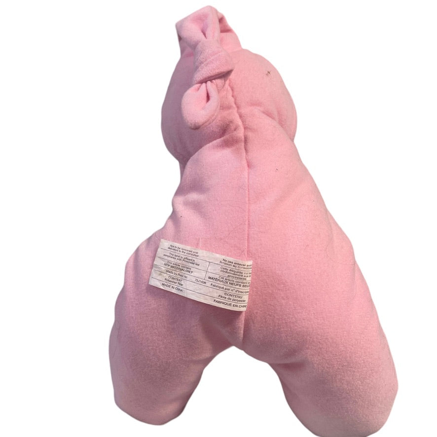 Pink & Purple Vintage Soft Baby Doll by H.K. City Toys , Vinyl Face, Plush Body & Baby Bottle.