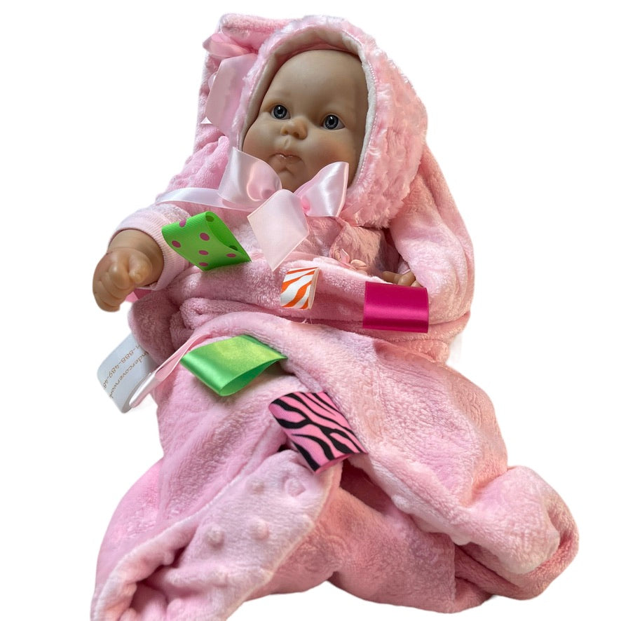 JCToys 20" Weighted Baby Doll, Bean Bottom, Grey/Blue Eyes , Vinyl With Cloth Body