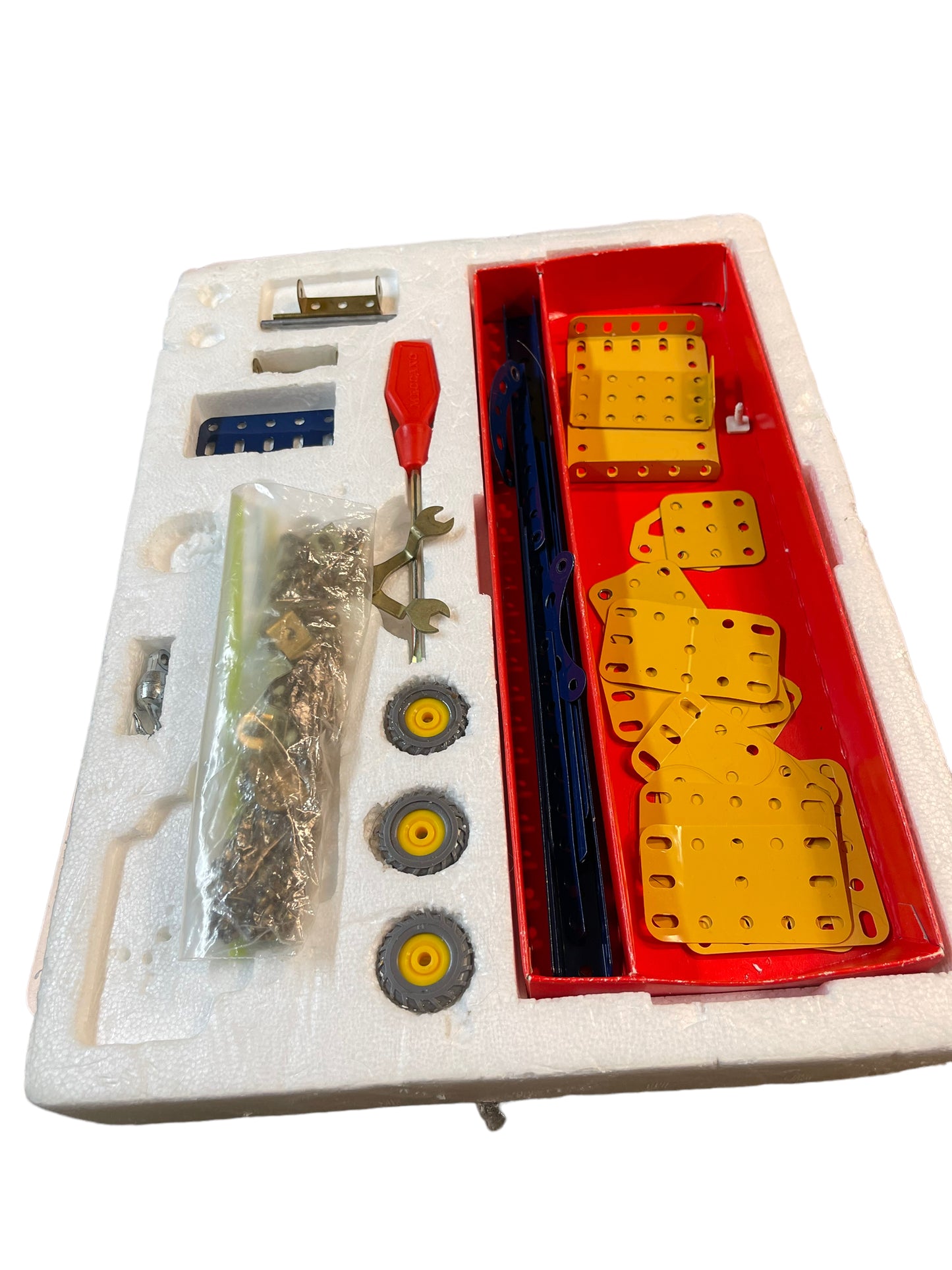 Vintage Meccano Building Set, 49 Pieces with Additional Bag of Hardware, Includes 2 Manuals