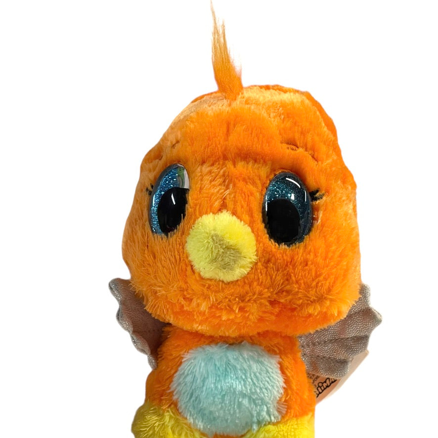 Hatchimal Orange Bird with Silver Wings & Sparkly Blue Eyes, by Spin Master, Preowned