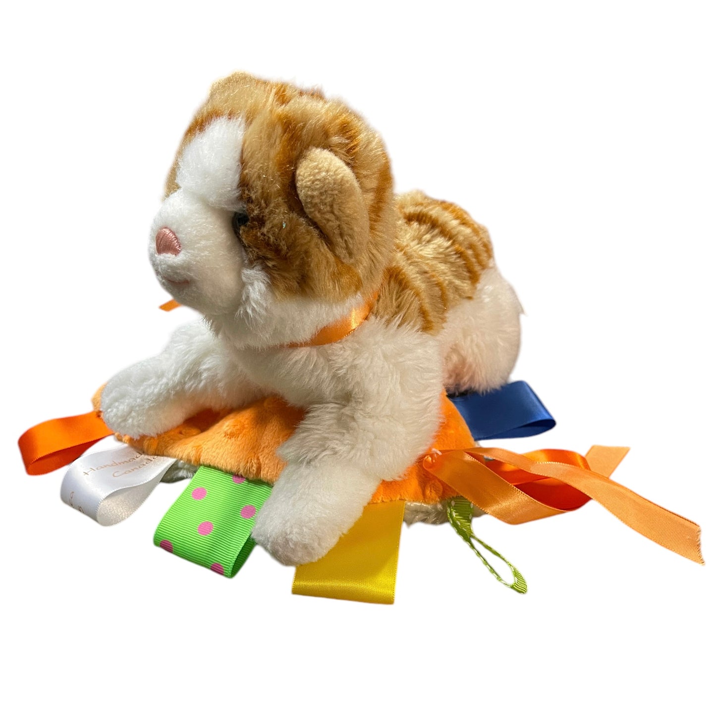 Gund Scoopers Jr, 10" Orange Tabby Plush & Lovey Security Blanket Combo in EUC