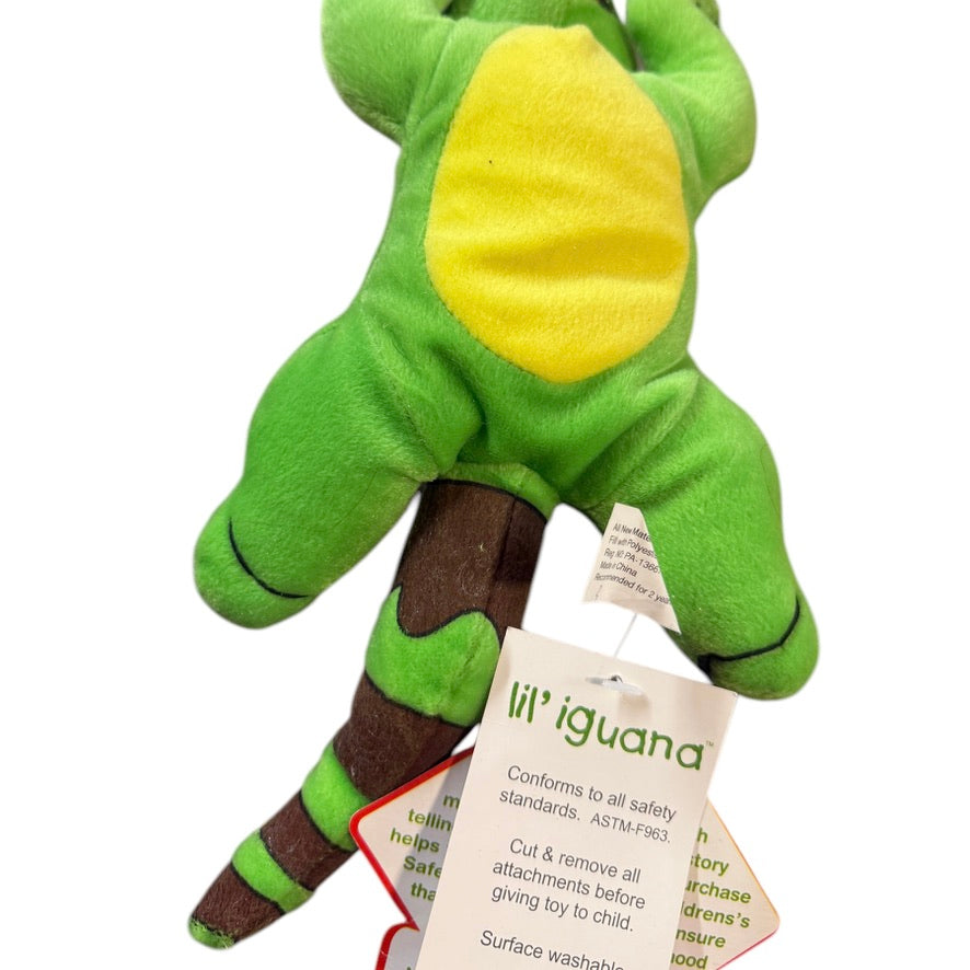 Lil' Iguana Child Safety Mascot Stuffed Green Reptile Plush, Embroidered Eyes, Hand & Tush Tags