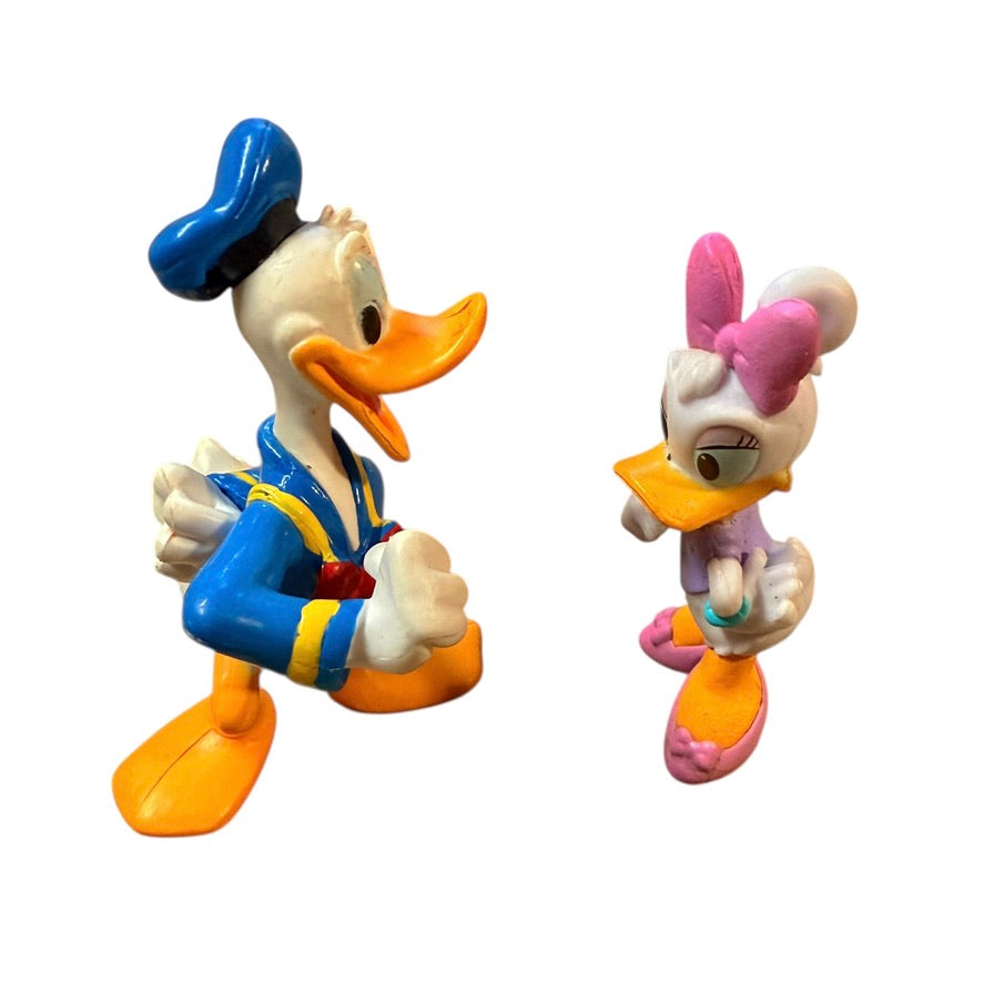 Disney Donald Duck & Daisy Duck Cake Topper Toy Figurines 3" & 2.5" in GUC