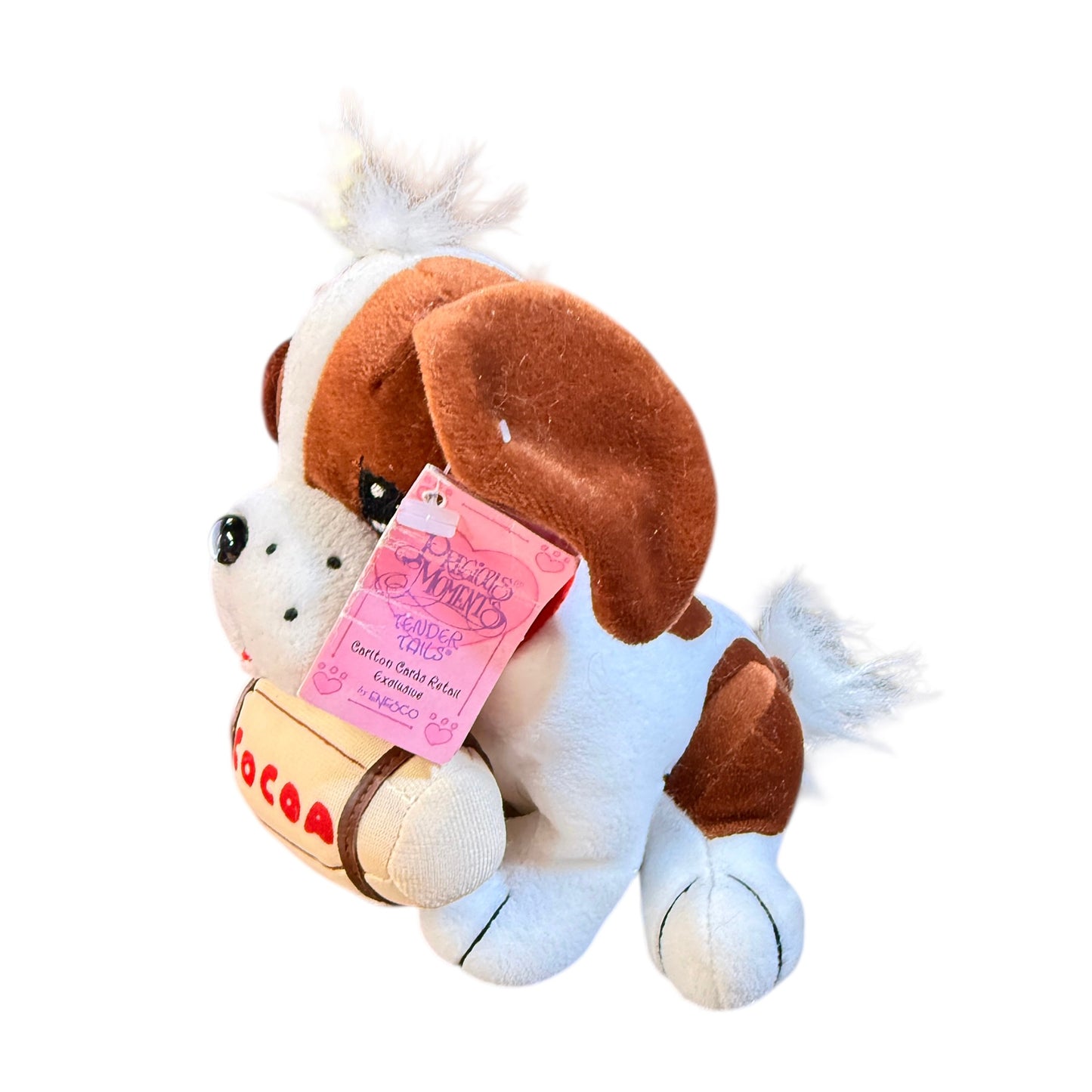 Precious Moments St. Bernard Puppy Dog Plush by Enesco with Cocoa Cask & Freckles!