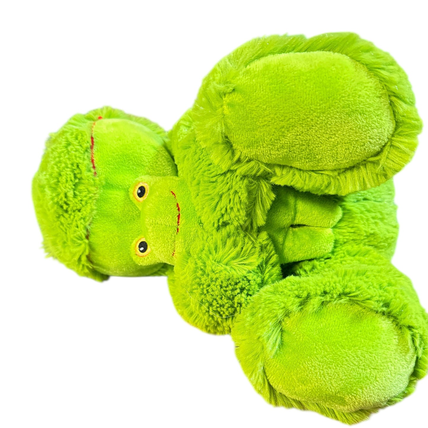 Ultra Soft Creature Comforts Mama & Baby Frogs Lime Green with Embroidered Eyes