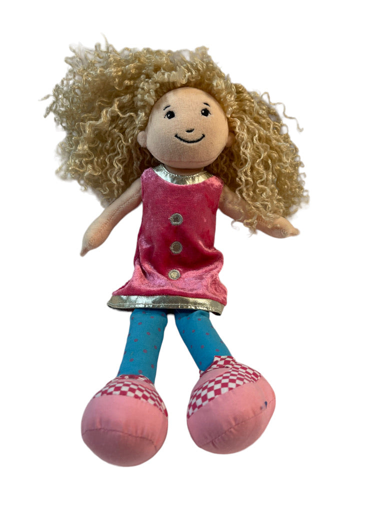 Groovy Girl Kelsey, by Manhattan Toy, Long Blond Crimps, Black Eyes & Bright Pink Dress.