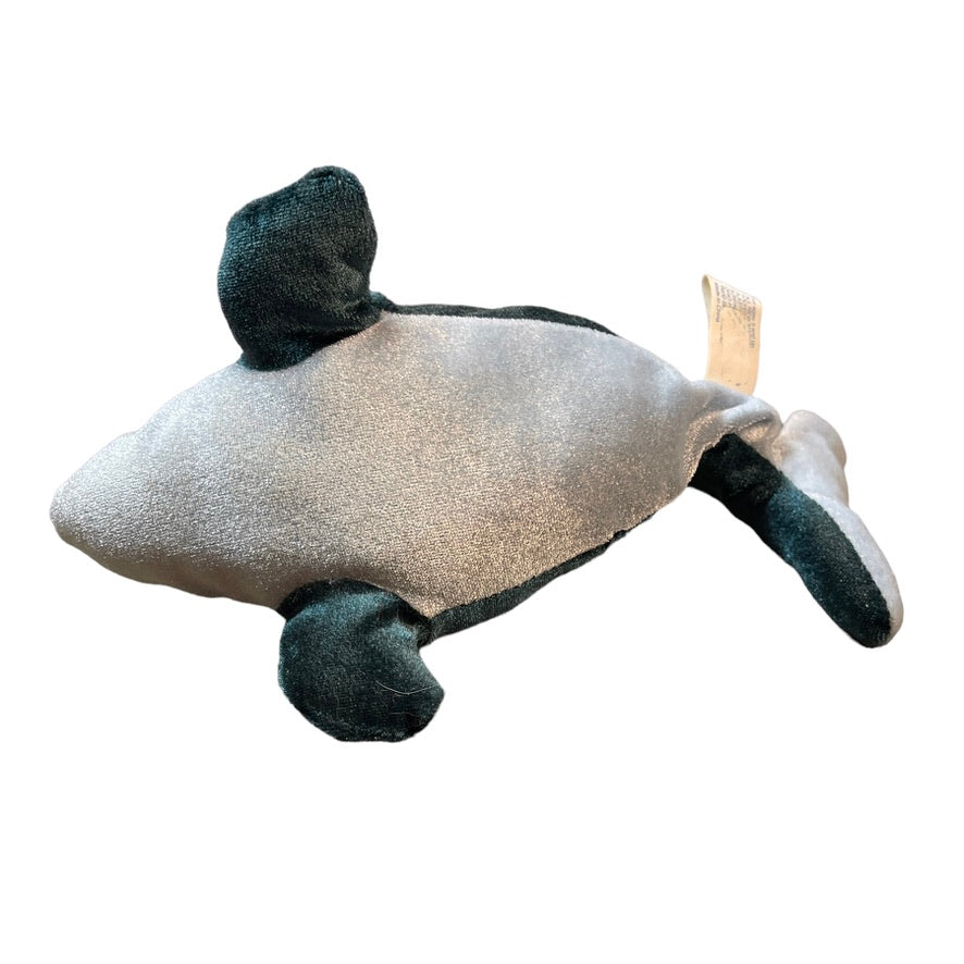 SeaWorld Shimmery Teal 9" Dolphin Plush Stuffed Animal Toy in Good Preowned Condition