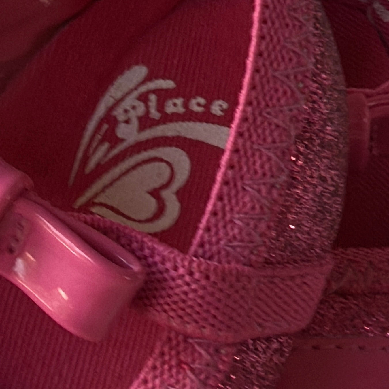 Children's Place Pink Sparkly Mary Jane Shoes, Pink Patent Bows & Toes, Size 3-6 m in VGUC