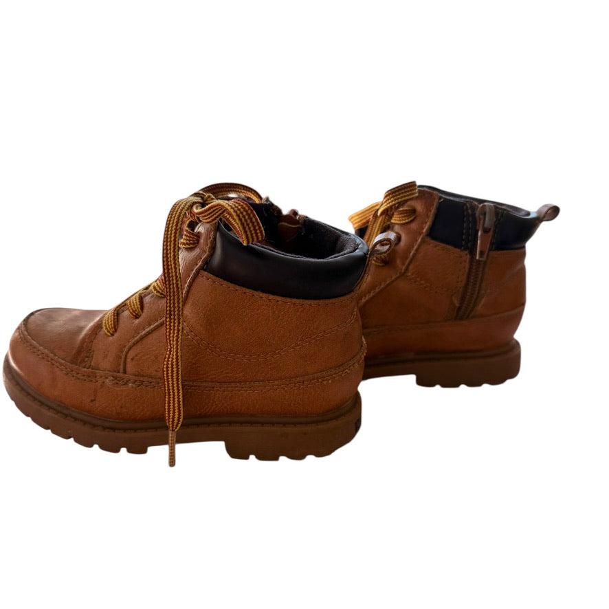 Carter's Brown Hiking Boots with Laces & Side Zippers, Size 9 , in Good Preowned Condition