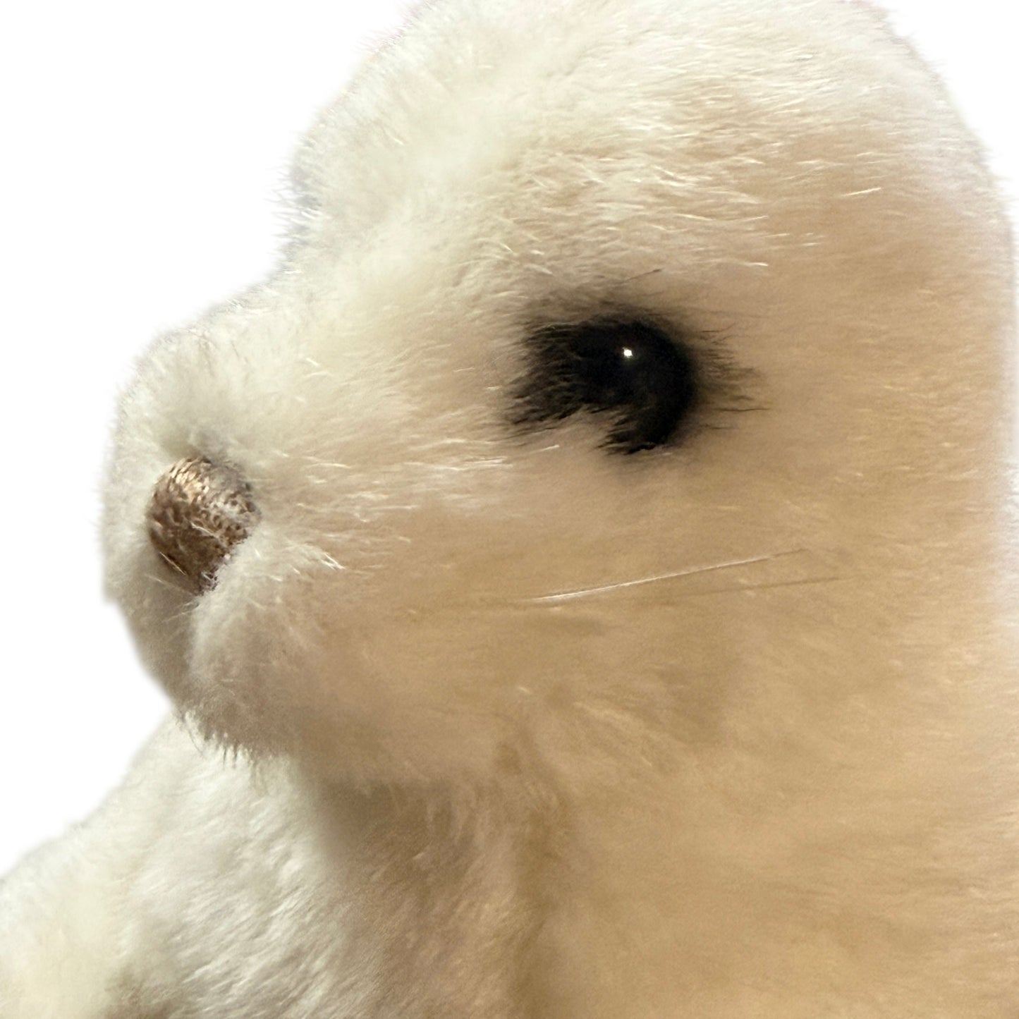 Rare White Seal Pup Plush Toy,  Gund 1986, Made in Korea, Black Glass Eyes & Pink Satin Nose