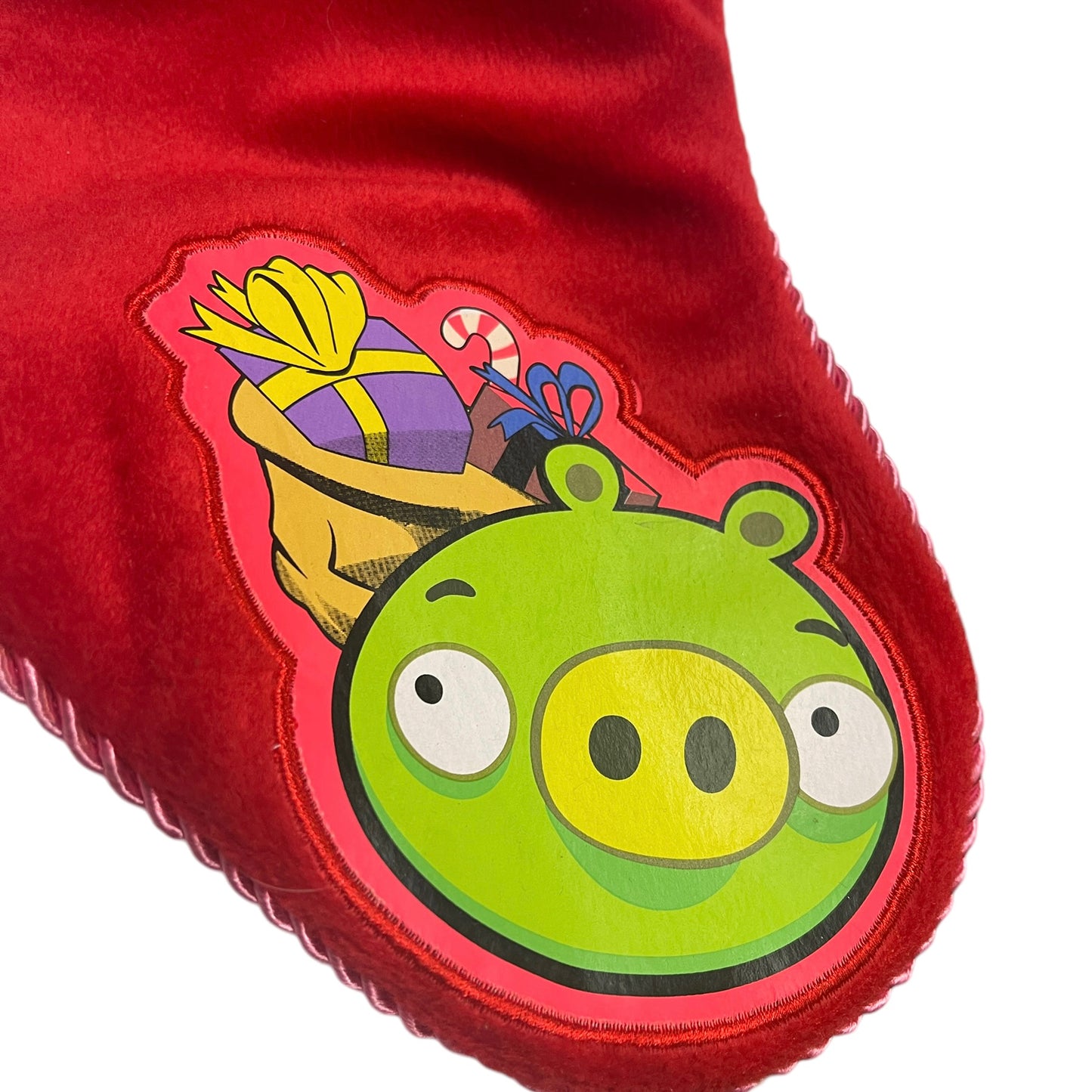 Plush Angry Bird in Santa Hat Squawking Christmas Stocking 21" from in EUC So Fun!
