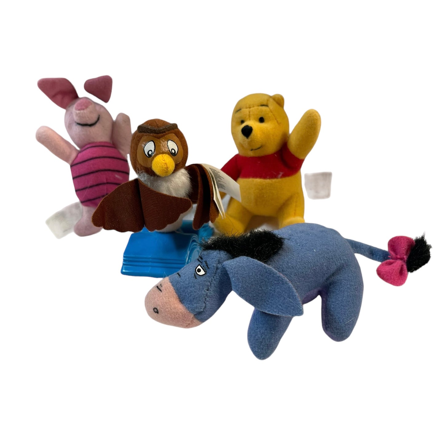 Disney Winnie the Pooh Lot of Pooh, Piglet, Eeyore & Owl 4" Stuffed Toys
