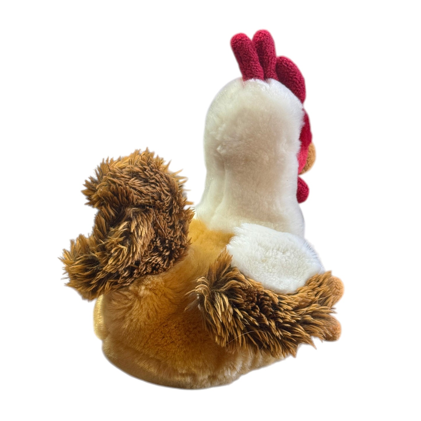 Adorable Chicken/Hen by Plush & Company Stuffed 8" in Cream/Golden Brown & Red in EUC