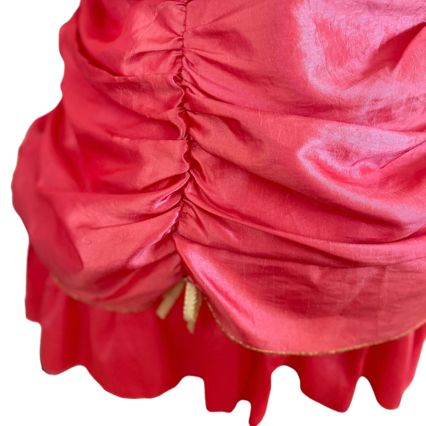 Red Princess Dress, size 2/3, Red with Sheer/Gold Overlay Flounces with Boning, Halloween Fancy Dress