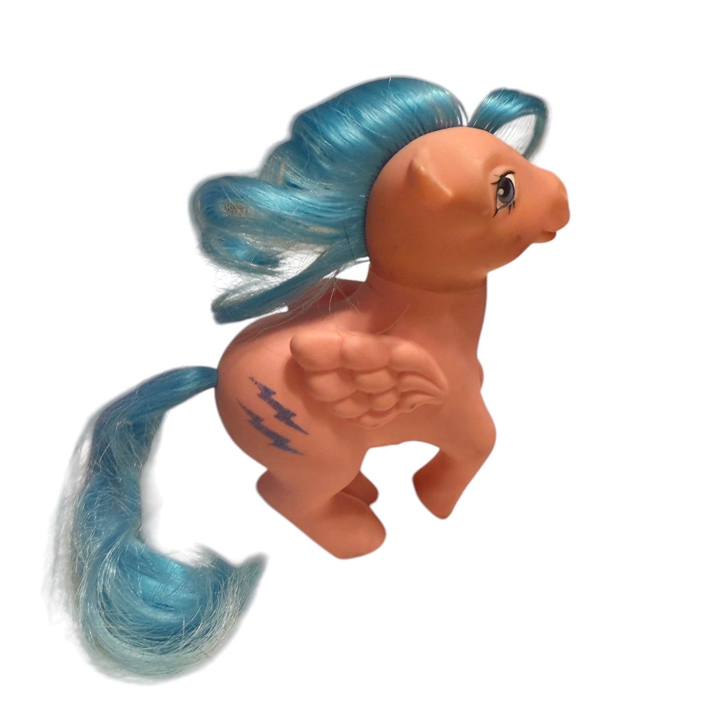 My Little Pony G1 Firefly, Pegasus, Pink with Blue Mane,Tail & Lightening Bolt Cutie Marks!