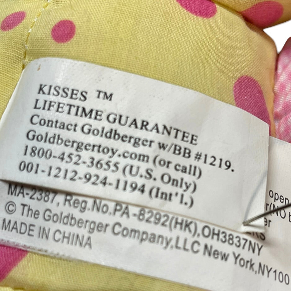 Goldberger Baby's First Kisses Plush & Vinyl Baby Doll Soft Pastel Polka Dot & Gingham- Working!