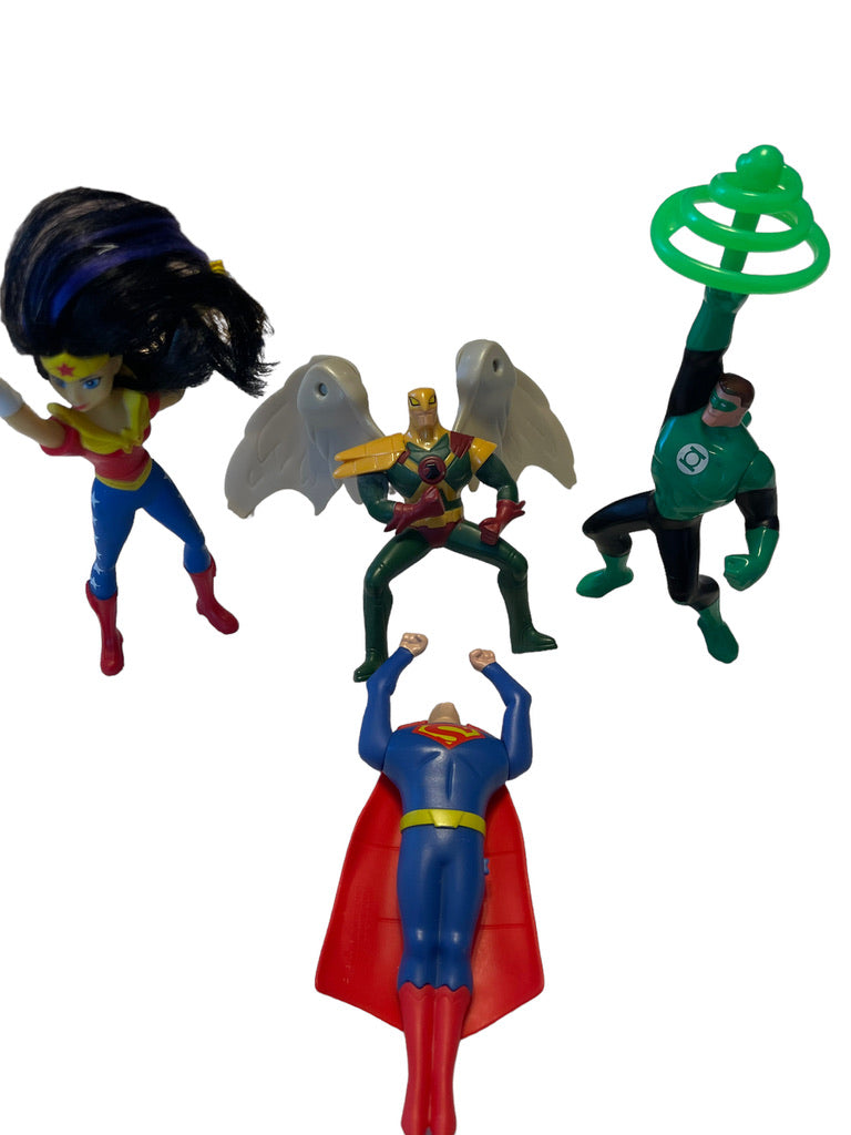 DC Comics Green Lantern, Superman, Hawkman and Wonder Woman Action Figures in GUC
