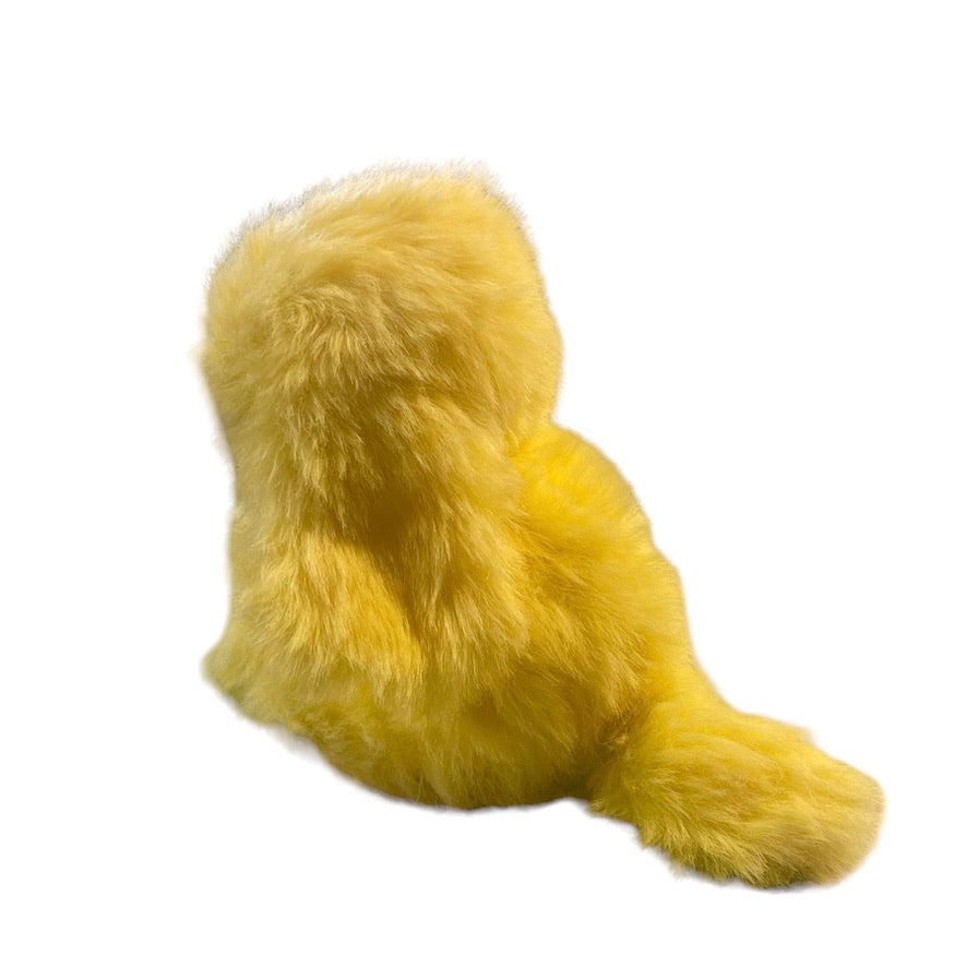 Deep Yellow, Incredibly Cuddly 12" Seated Toy Puppy Dog, Chunky and Sweet in EUC