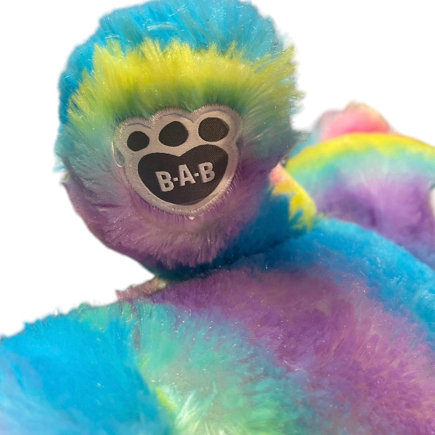 Build-a-Bear Rainbow Sparkle 16" Teddy Bear, Embroidered Blue Eyes & Sparkly Silver Pads So Pretty! EUC
