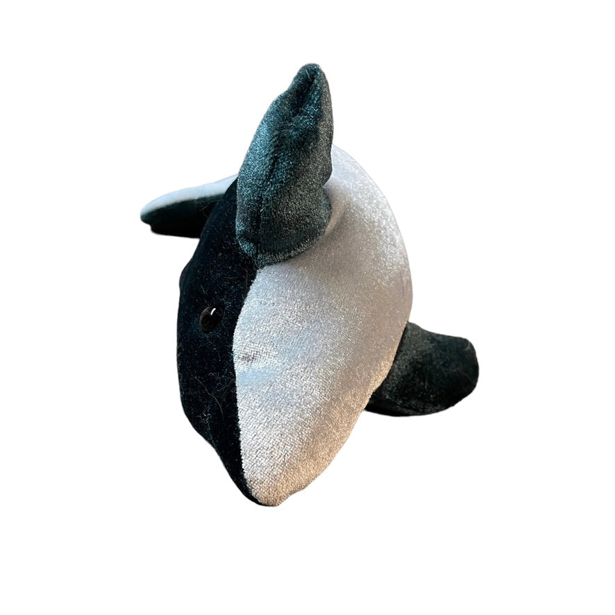 SeaWorld Shimmery Teal 9" Dolphin Plush Stuffed Animal Toy in Good Preowned Condition