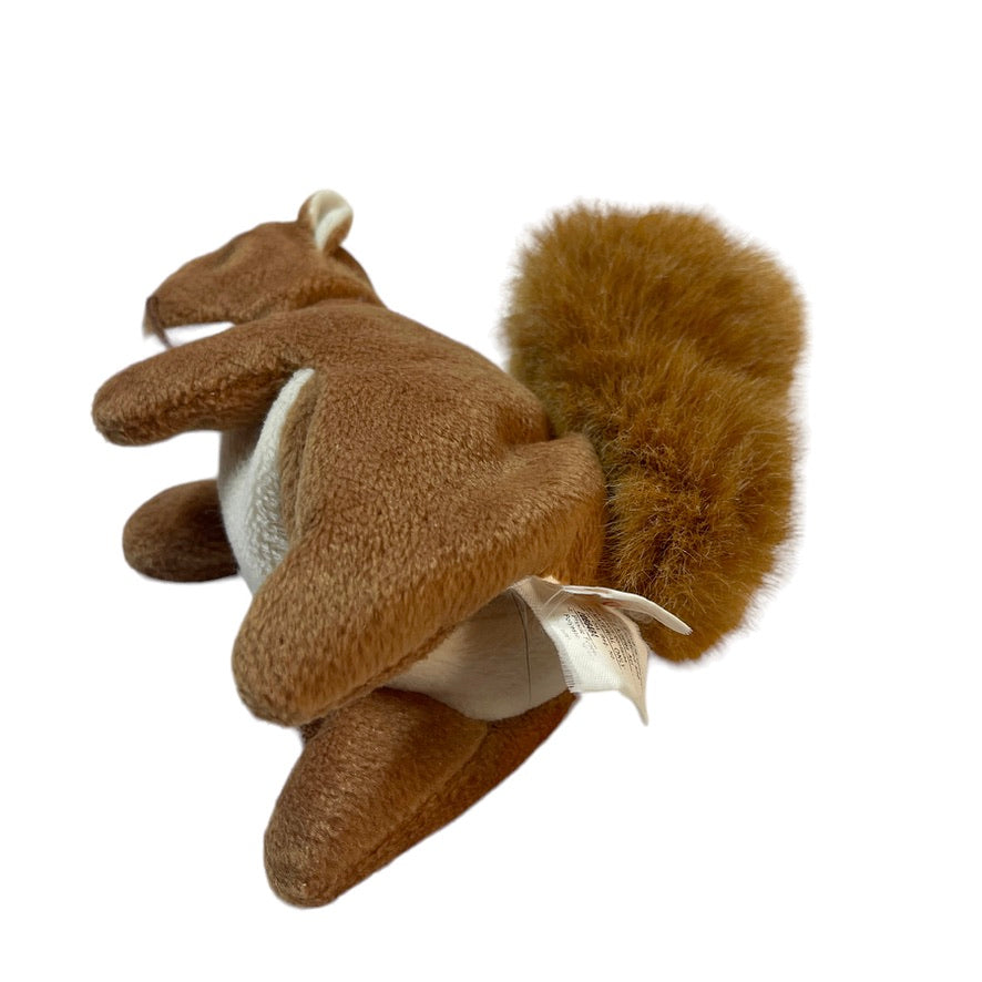 TY Beanie Baby, 'NUTS' the Squirrel, Retired 1996, Stuffed 6” Woodland Plush in GUC