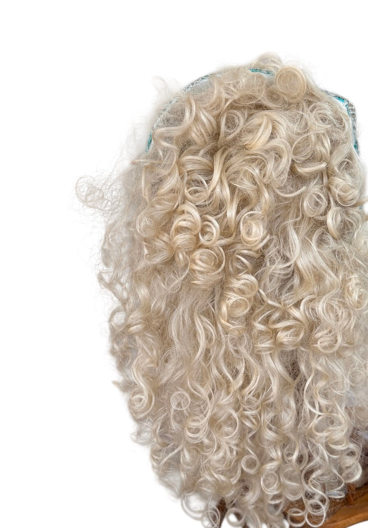 Mermaid Wig, Long Luxurious Platinum Curls & Jewelled , Embellished Headpiece in GUC