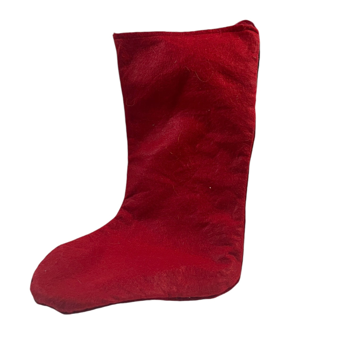 Lovely PEACE Christmas Stocking in Deep Red & Green Velvet Delicately Embroidered in EUC
