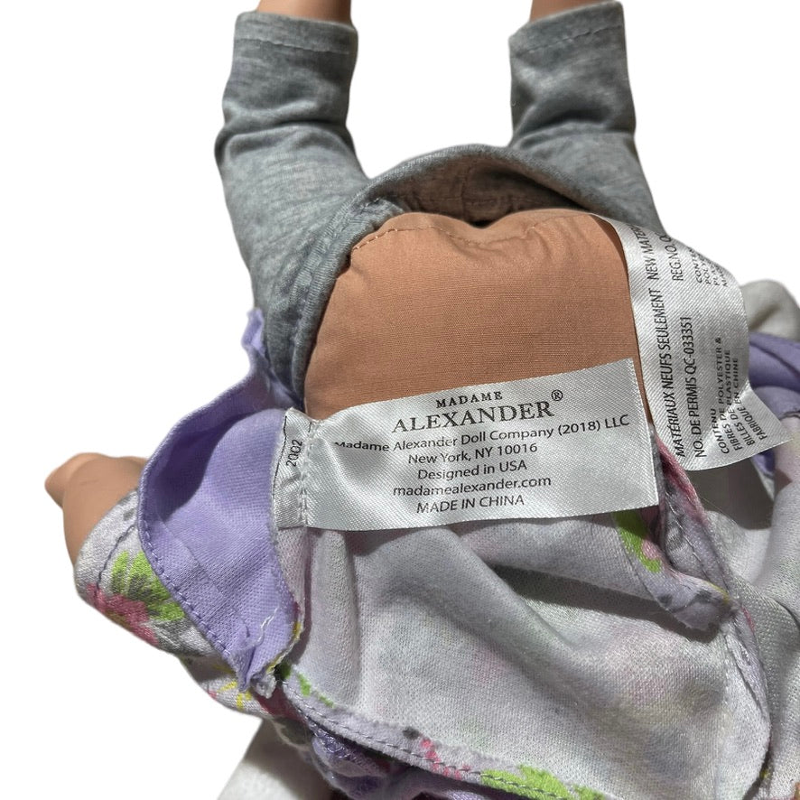 Madame Alexander Exquisite 12" Soft Body Baby Doll, Lavender/Pink Eyes & Bunny Lovie