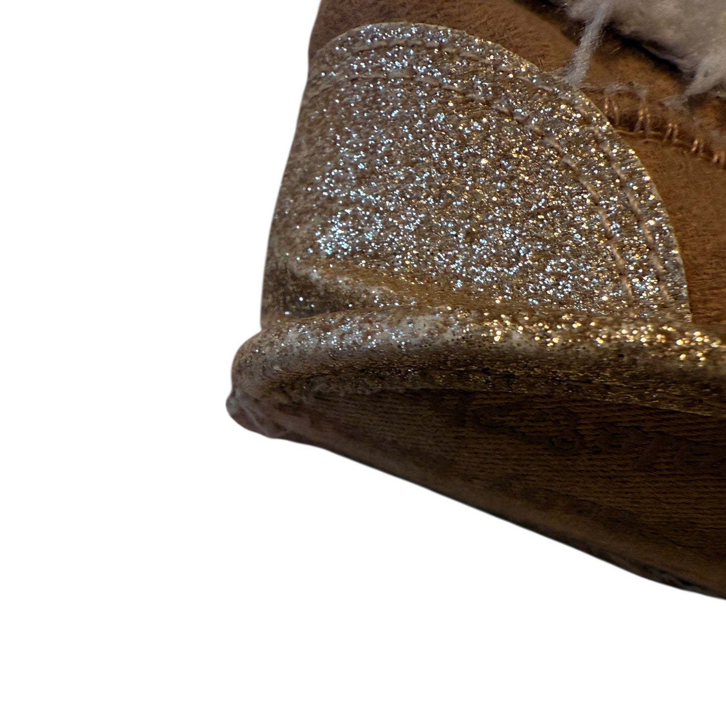 Koala Baby Winter Boots with Button Flower Detail, Sparkly Heels and Faux Fur Cuffs