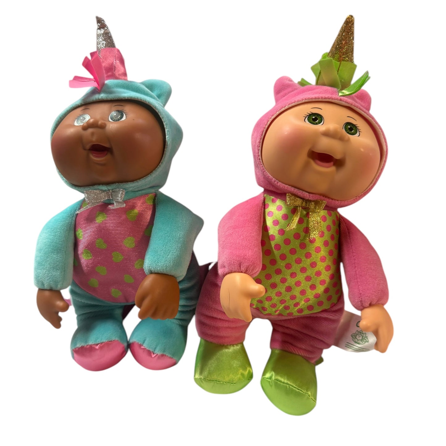 Cabbage Patch 10" Exotic Cuties Unicorn Pair, Signature Fragrance in Excellent Preowned Condition