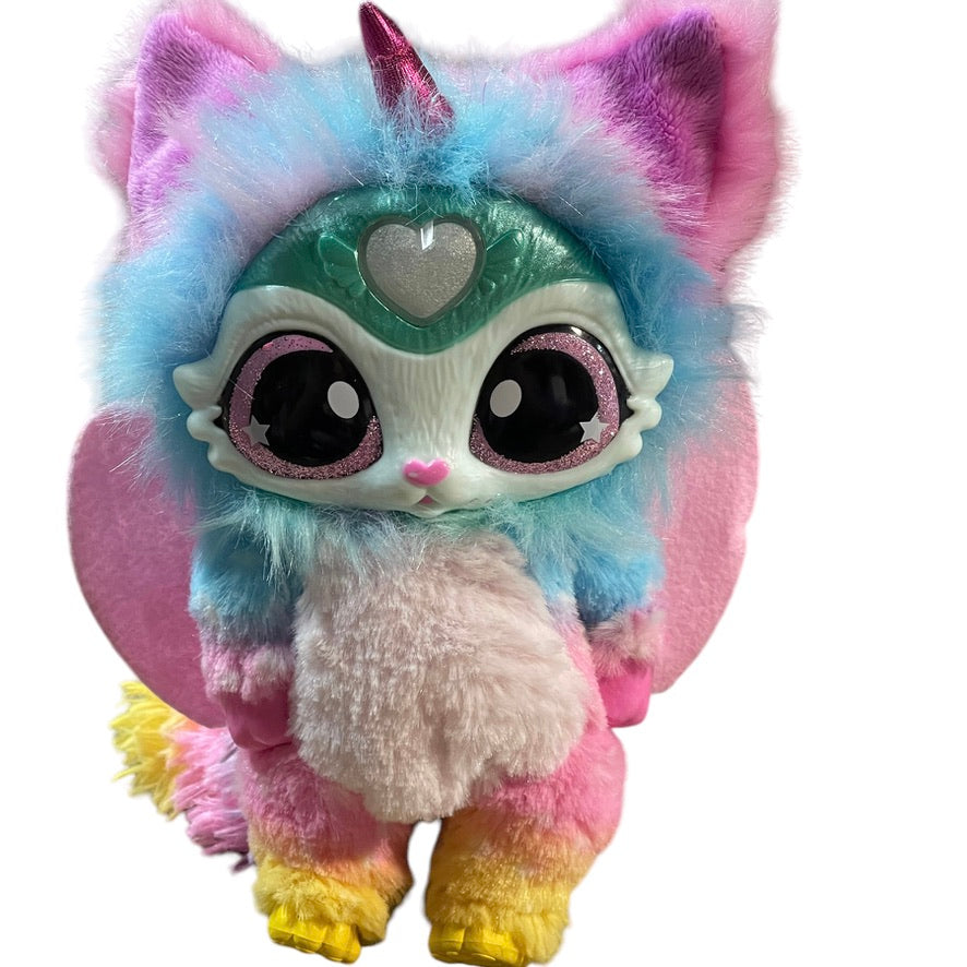 Magic Mixies Rainbow Fox Unicorn with Lights & Sound in Pastel Colours, Fluffy & Sparkly!