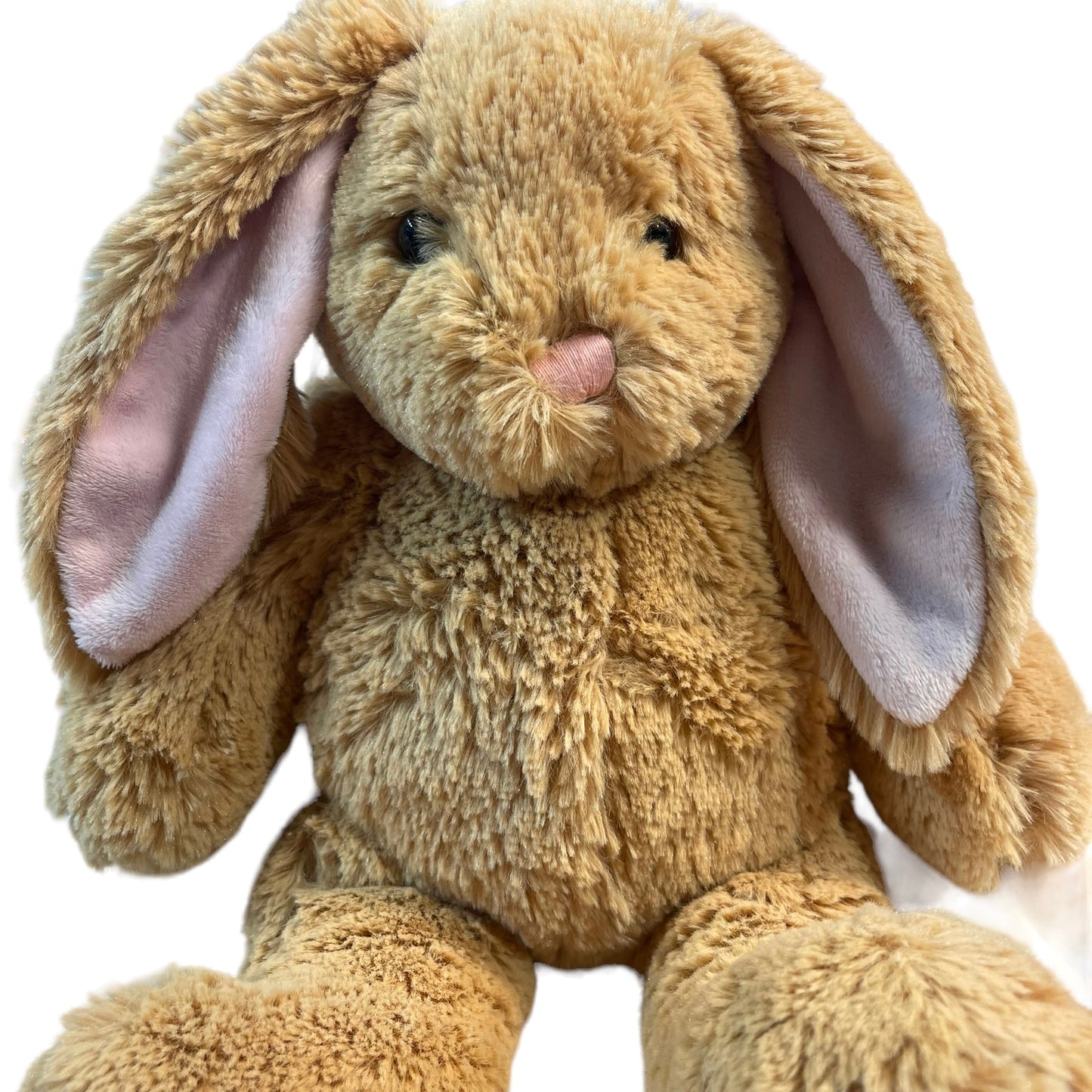 Sweet, Ultra Cuddly, Lop Eared Build- A -Bear Tan Rabbit with Pink Satin Nose