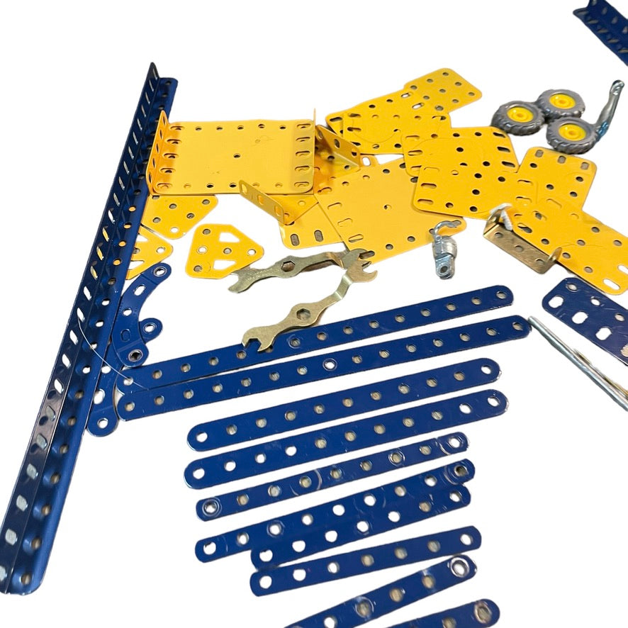 Vintage Meccano Building Set, 49 Pieces with Additional Bag of Hardware, Includes 2 Manuals