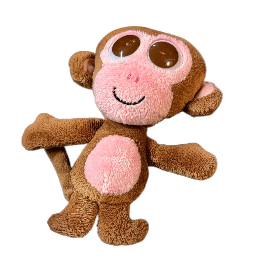 Cadbury Buttons Monkey Small Soft Plush Toy, 5" Brown & Pink Plush with Chocolate Button Eyes