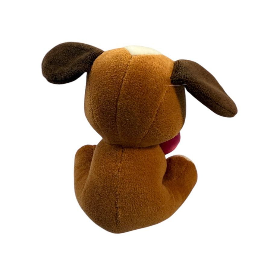 Comic Strip 5.5 " Puppy Dog Stuffed Animal Toy with Pink Plush Heart, Embroidered Eyes