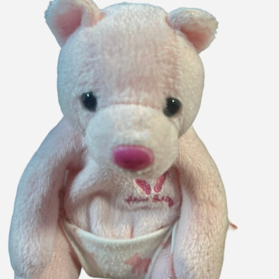 TY Retired Vintage, It"s A Boy! It's a Girl! Pink & Blue Beanie Babies with Embroidery