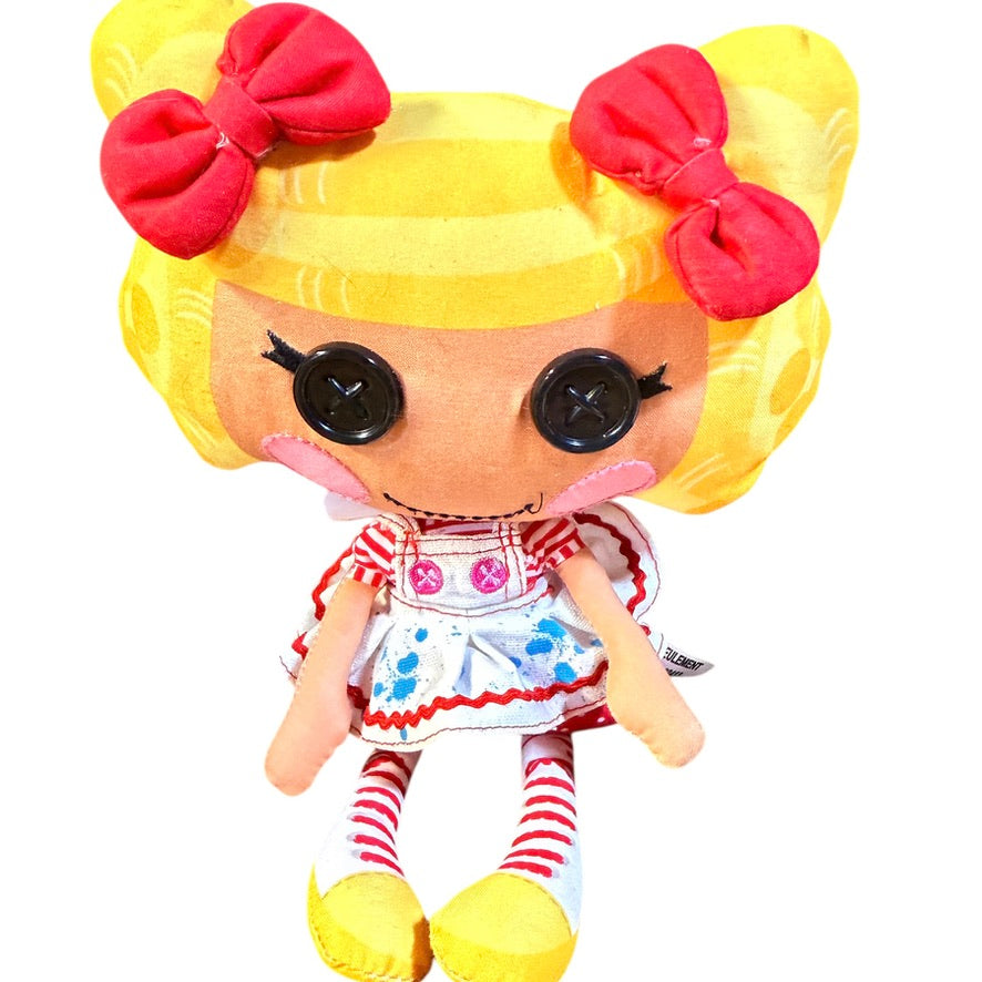LalalooPsY Spot Splatter & Splash Dolly, 9", Button Eyes, Yellow Hair, Stitched Features GUC