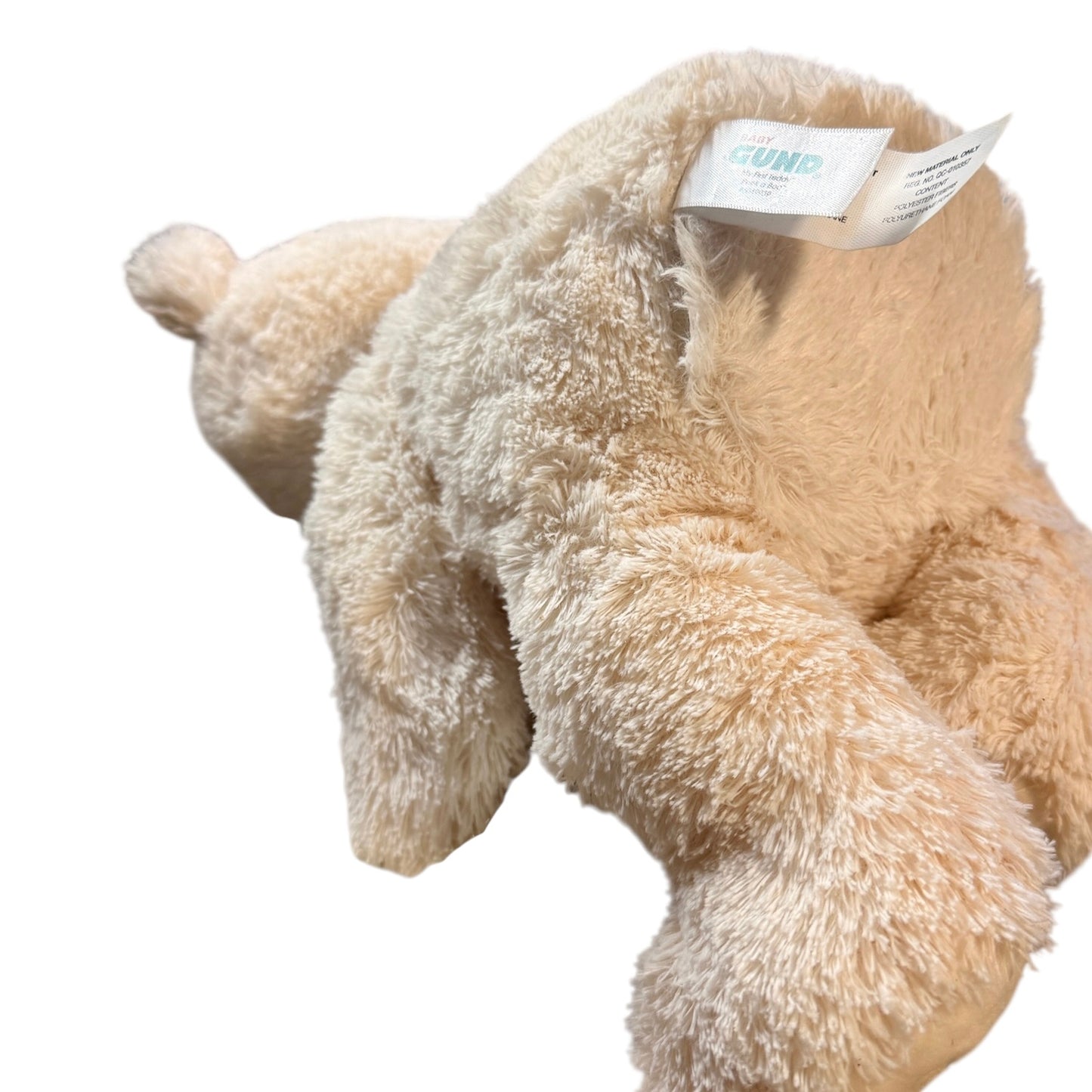 Gund Cream Animated Peek-a-Boo Teddy Bear with Satin Trimmed Blanket in EUC