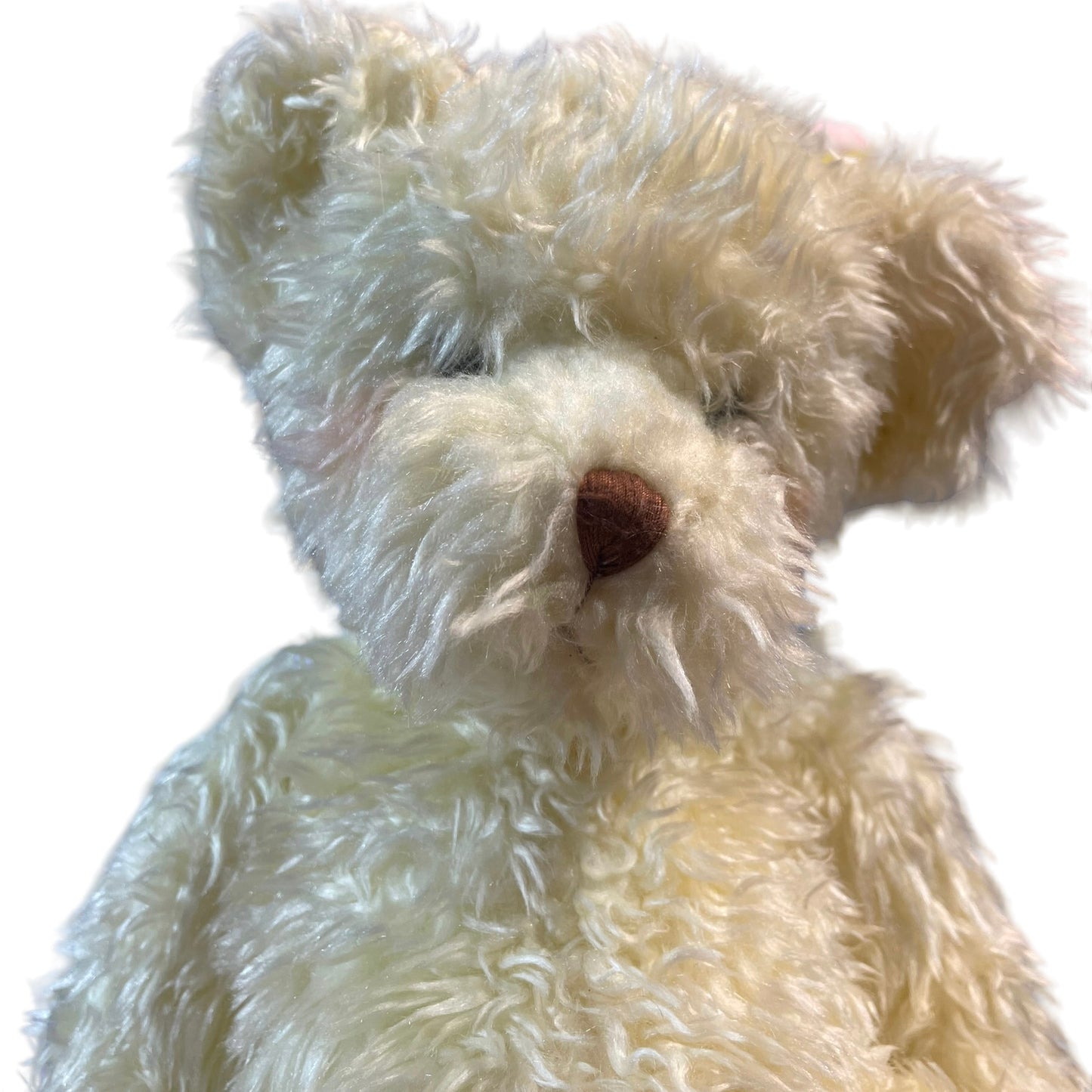 Vintage'Phoebe', Creamy 18" Bear by Russ, Rosy Cheeks, Corduroy Paws & Original Dress