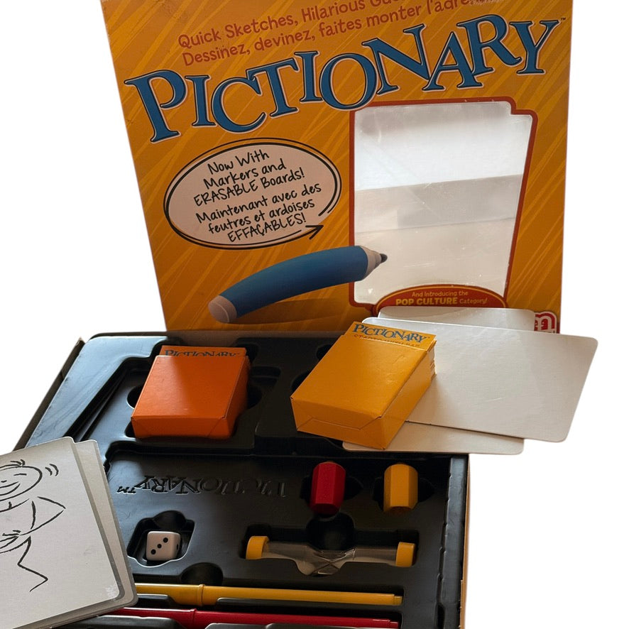 Mattel Pictionary Game with new Pop Culture Category in Good Preowned Condition