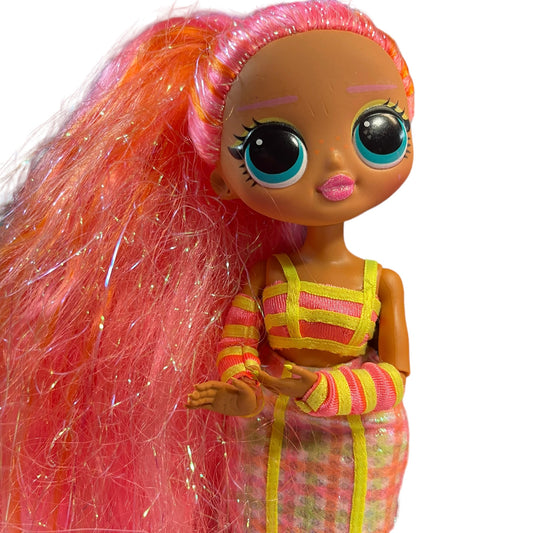 LOL Surprise OMG Lights Dazzle Big Sister Doll, Neon Orange  Sparkly HaIr, Original Outfit & Shoes
